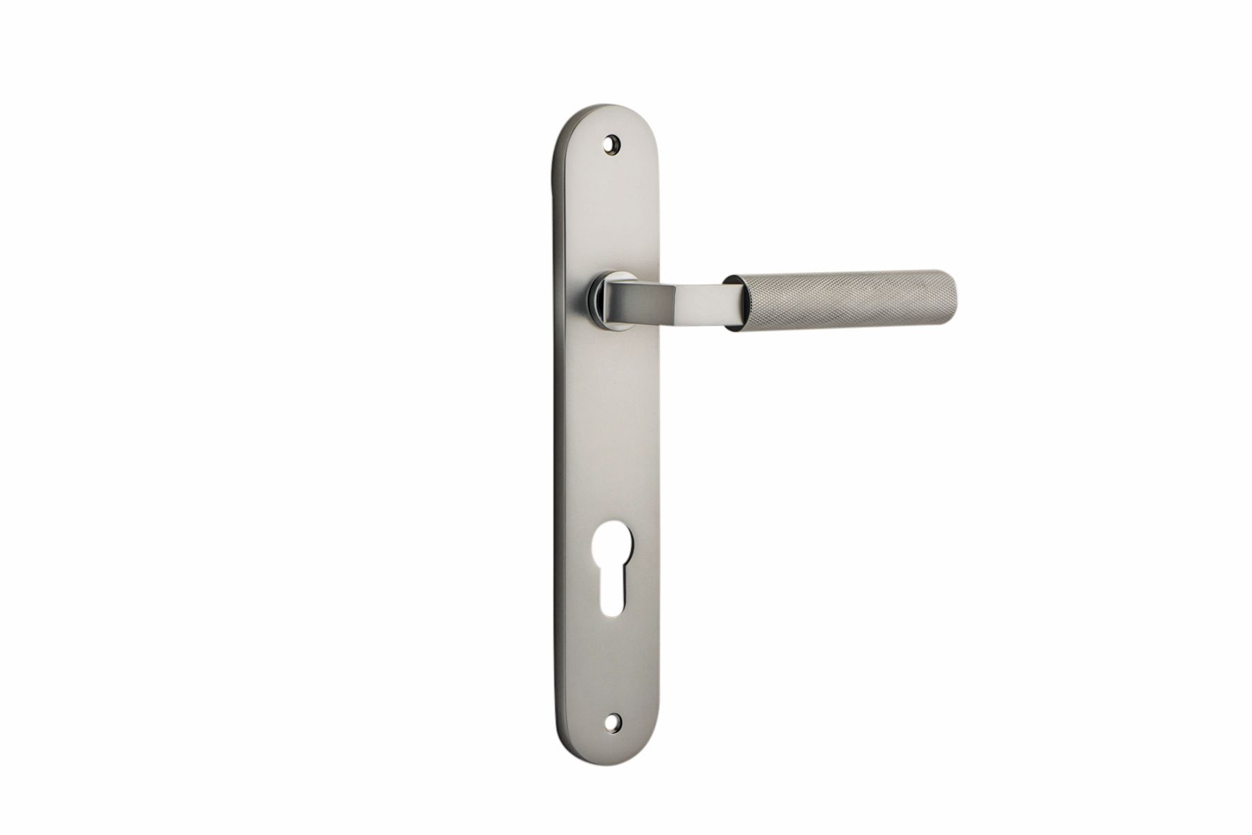 14768E85 - Brunswick Lever - Oval Backplate - Satin Nickel - Entrance
