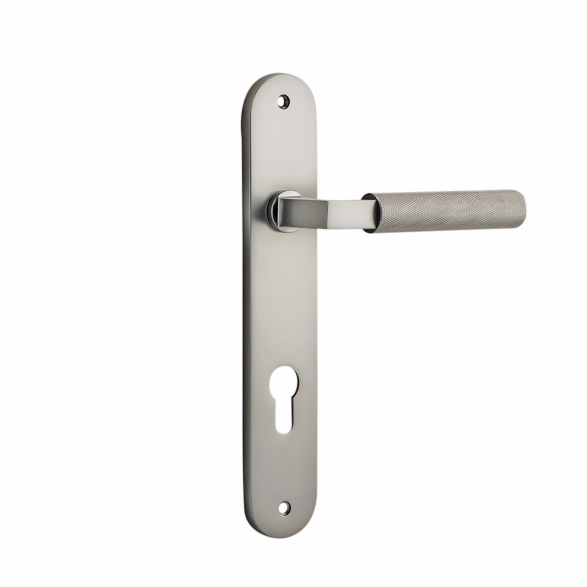 14768E85 - Brunswick Lever - Oval Backplate - Satin Nickel - Entrance