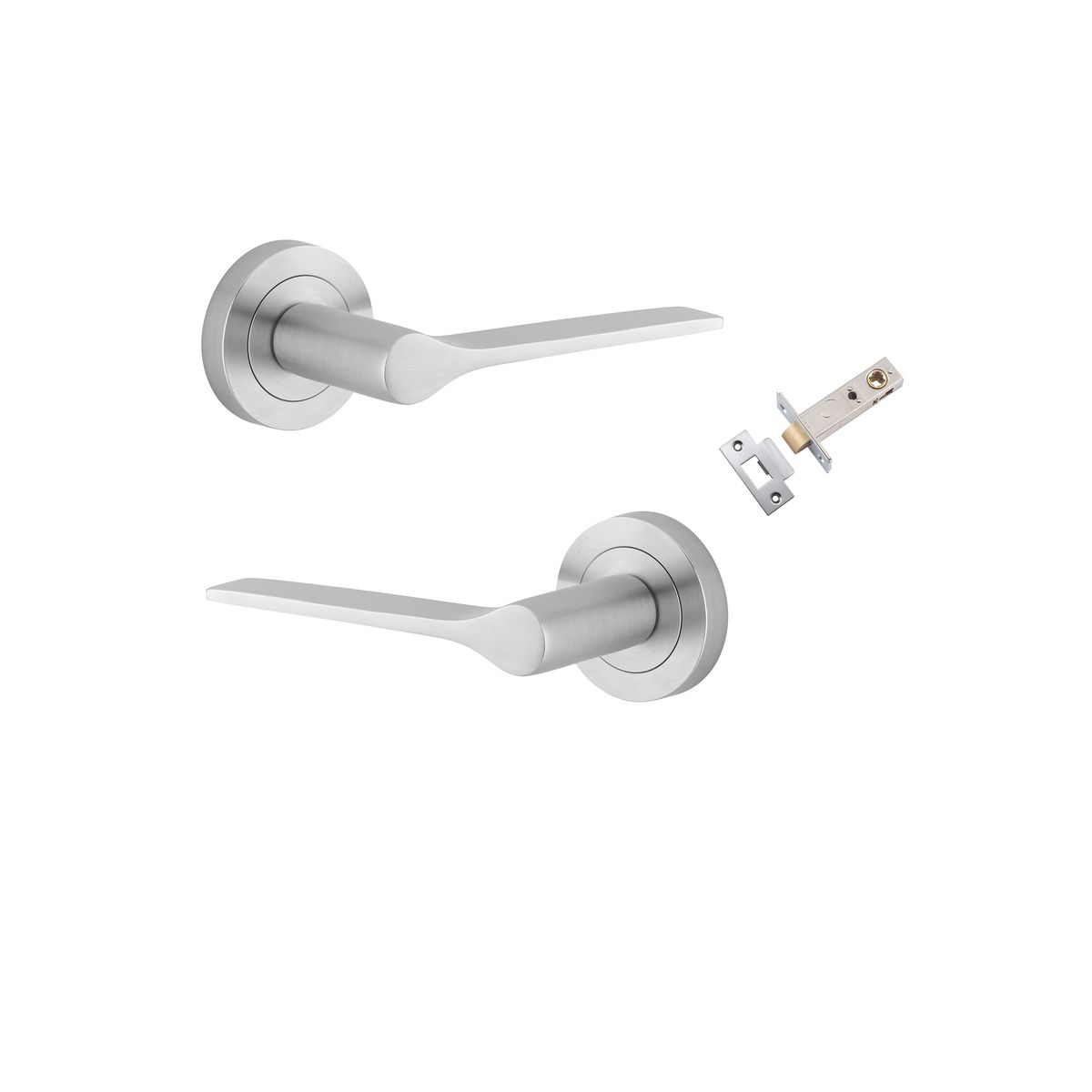 0365KPASS60 - Como Lever - Round Rose Passage Kit - Brushed Chrome - Passage