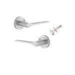0365KPASS60 - Como Lever - Round Rose Passage Kit - Brushed Chrome - Passage