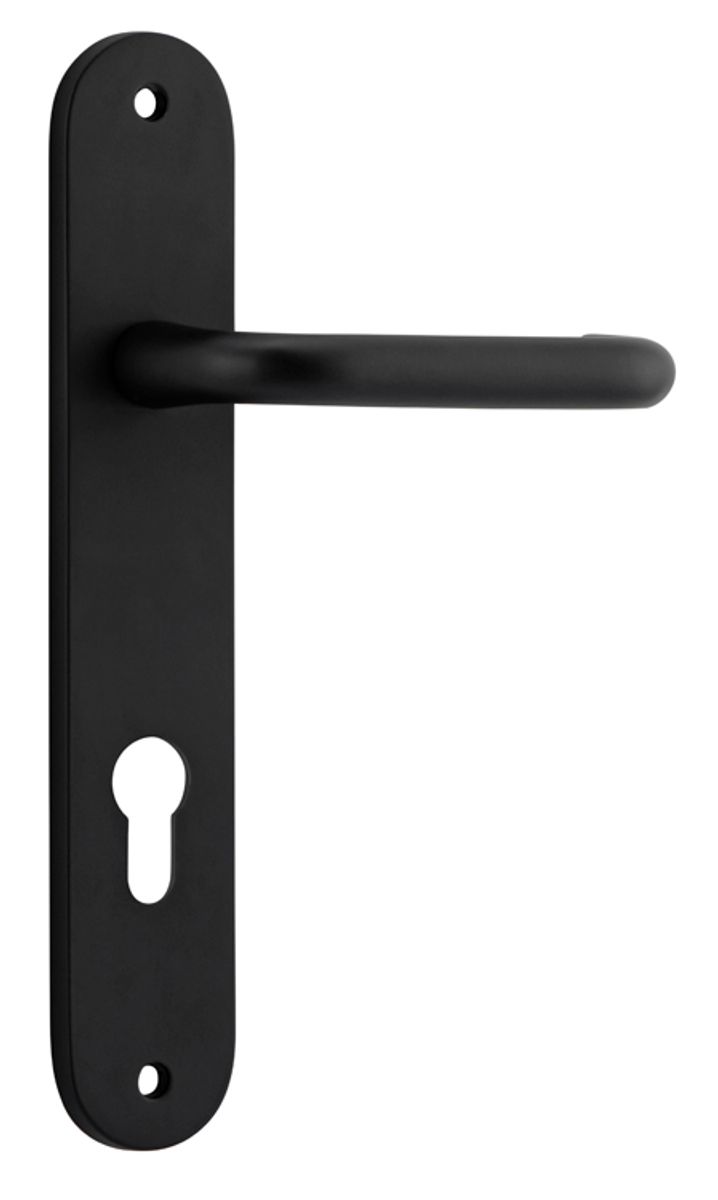 12846E85 - Oslo Lever - Oval Backplate - Matt Black - Entrance