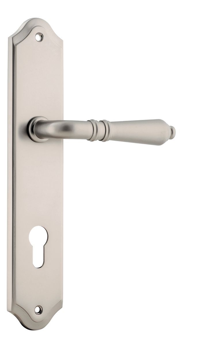14712E85 - Sarlat Lever - Shouldered Backplate - Satin Nickel - Entrance