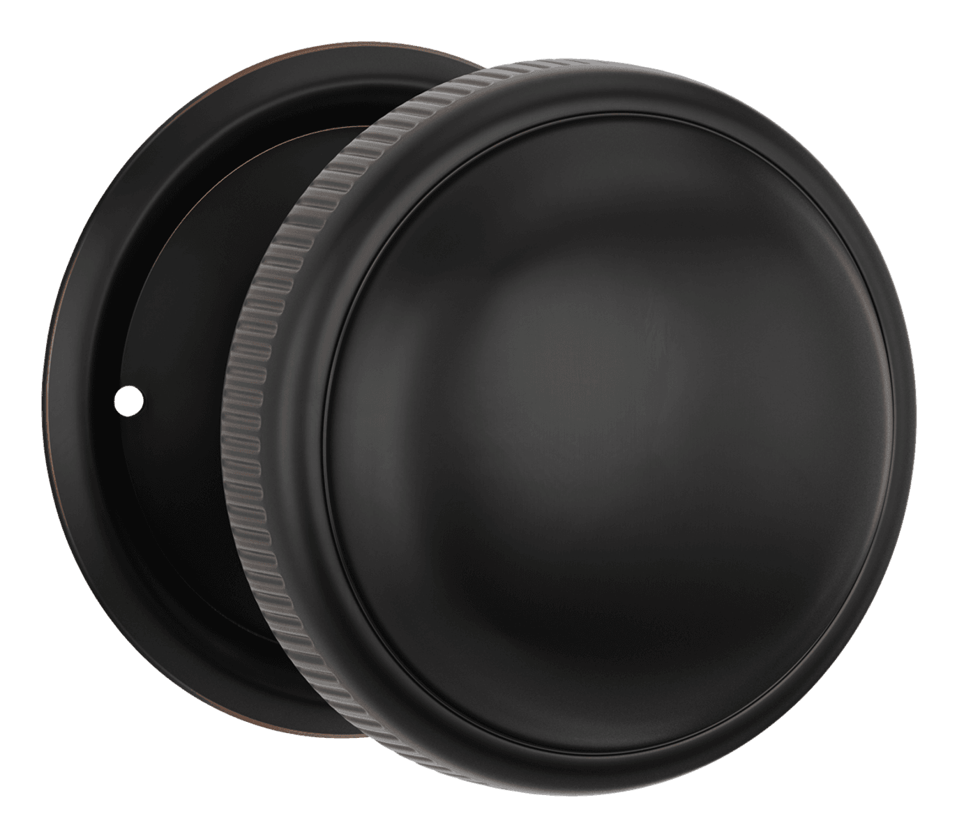 Small Milled Edged Mortice Knob - Round Rose