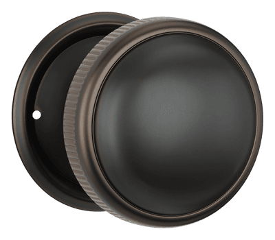 Small Milled Edged Mortice Knob - Round Rose