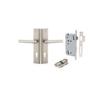 14902KENTR60KK - Helsinki Lever - Stepped Backplate Entrance Kit with High Security Lock - Satin Nickel - Entrance