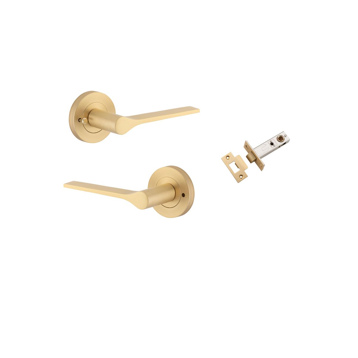 0455KIBPRIV60 - Como Lever - Round Rose Privacy Kit - Brushed Brass - Privacy
