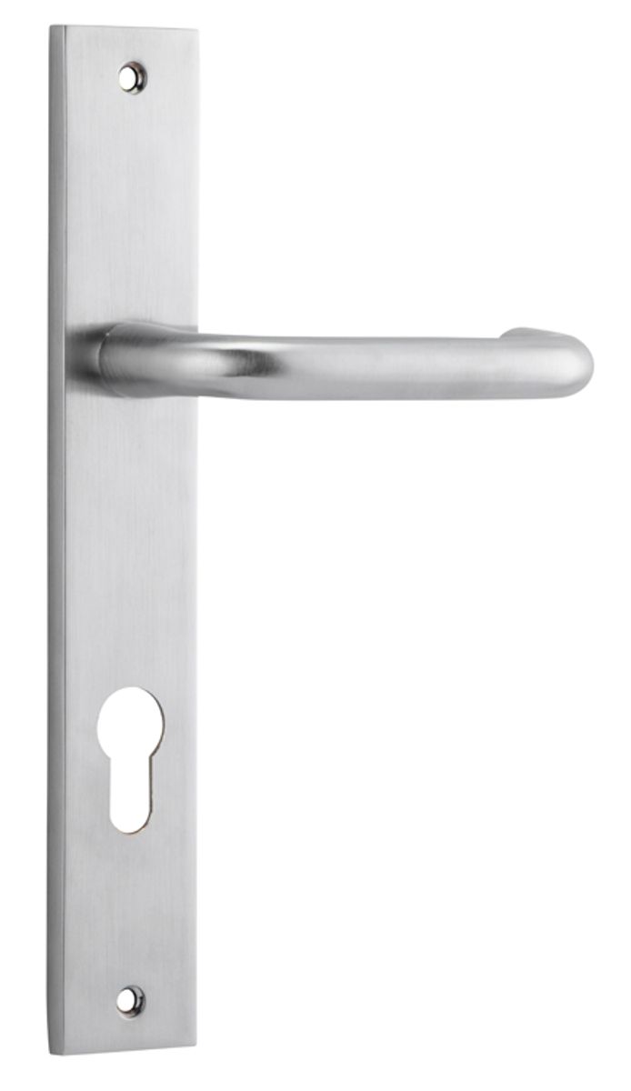 12344E85 - Oslo Lever - Rectangular Backplate - Brushed Chrome - Entrance