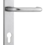 12344E85 - Oslo Lever - Rectangular Backplate - Brushed Chrome - Entrance