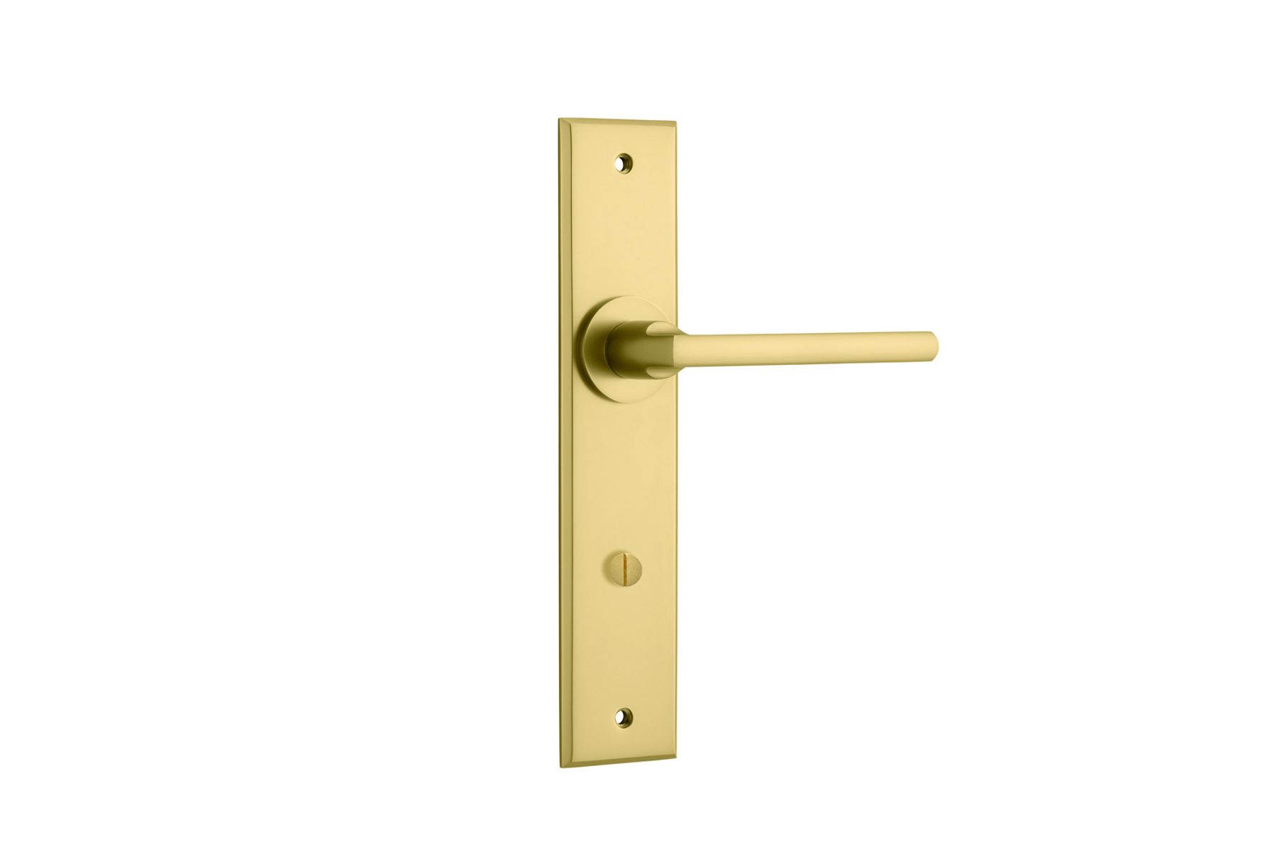 16382P85 - Baltimore Lever - Chamfered Backplate - Brushed Gold PVD - Privacy