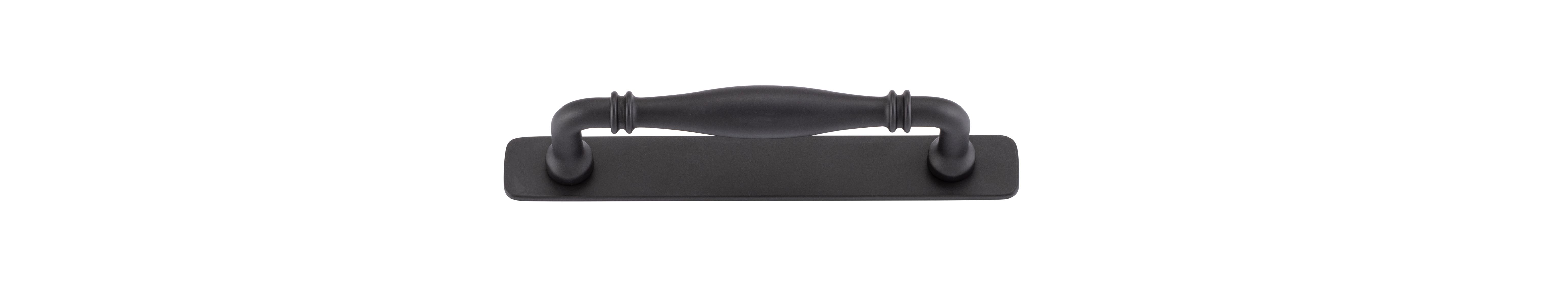 21063B - Sarlat Cabinet Pull with Backplate - CTC128mm - Matt Black