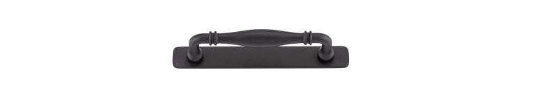 21063B - Sarlat Cabinet Pull with Backplate - CTC128mm - Matt Black