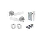 0335KENTR60KK - Bronte Lever - Round Rose Entrance Kit with High Security Lock - Brushed Chrome - Entrance