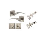 0289KPRIV60 - Oxford Lever - Square Rose Privacy Kit with Separate Privacy Turn - Satin Nickel - Privacy