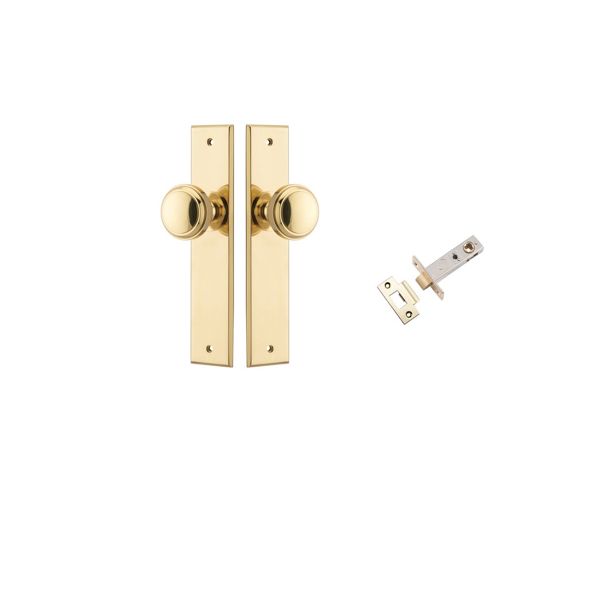 10321KPASS60 - Paddington Knob - Chamfered Backplate Passage Kit - Polished Brass - Passage