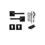 0393KENTR60KK - Annecy Lever - Square Rose Entrance Kit with Separate High Security Lock - Matt Black - Entrance