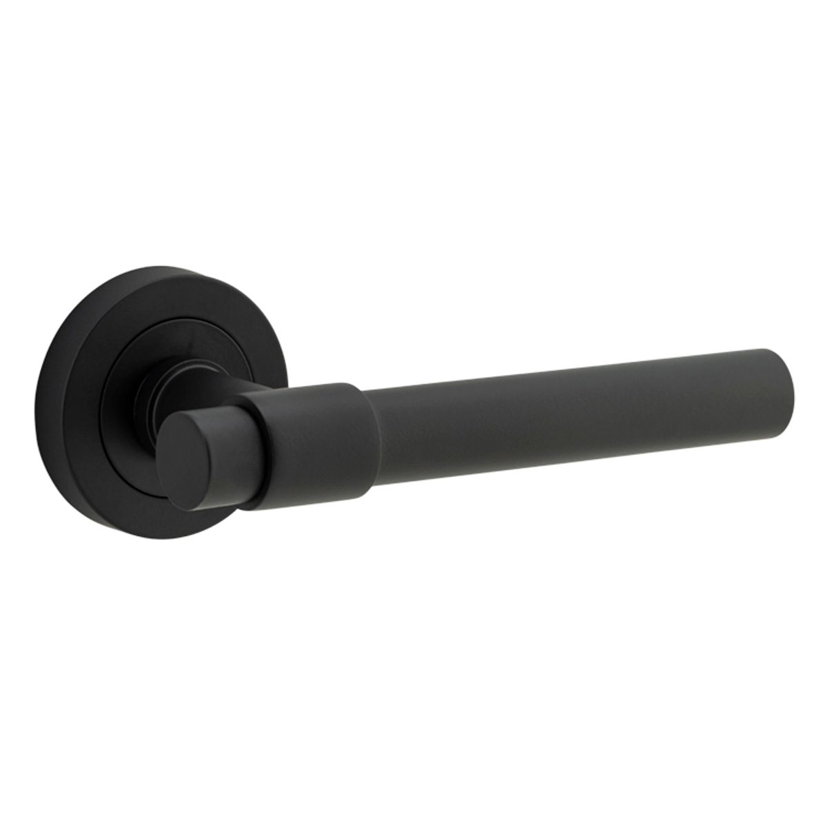 20623 - Helsinki Lever - Round Rose - Matt Black - Passage
