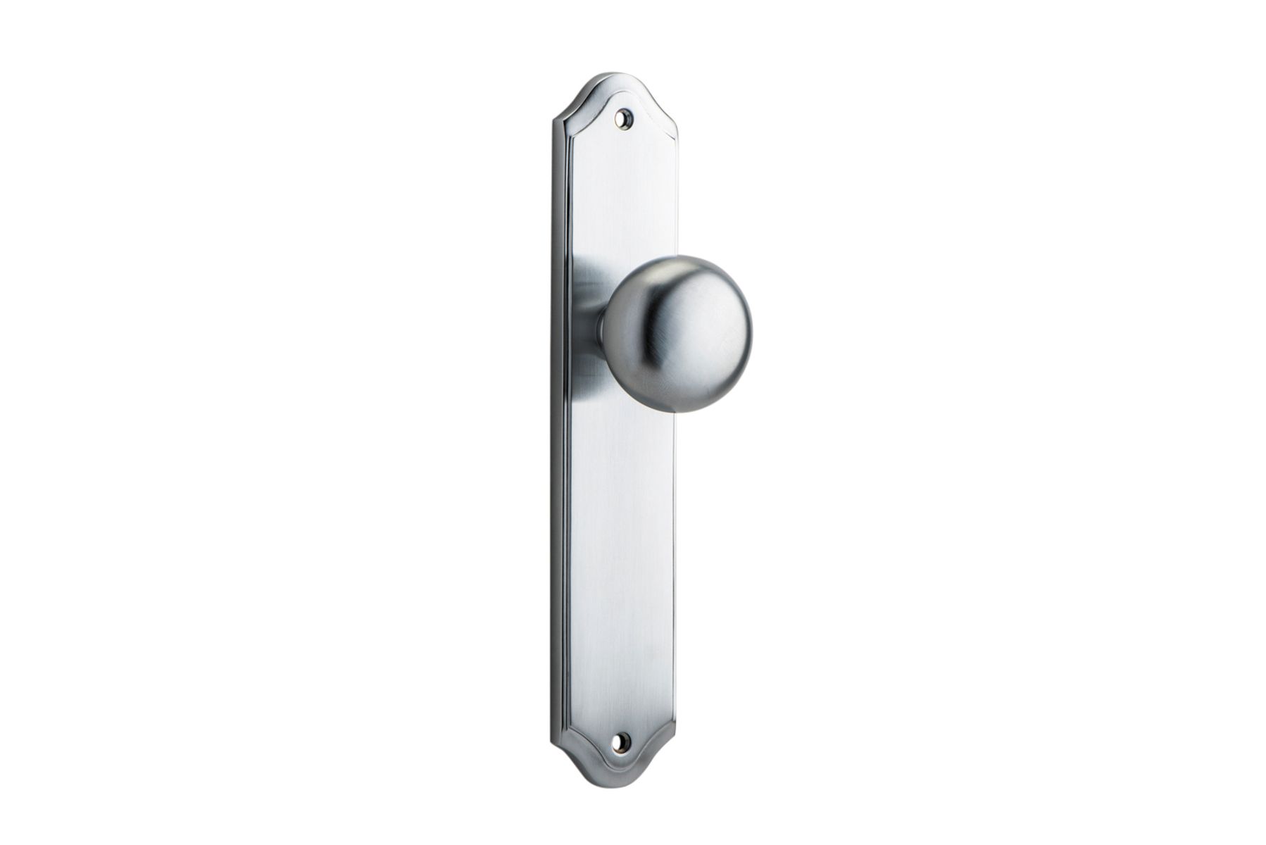 12328 - Cambridge Knob - Shouldered Backplate - Brushed Chrome - Passage