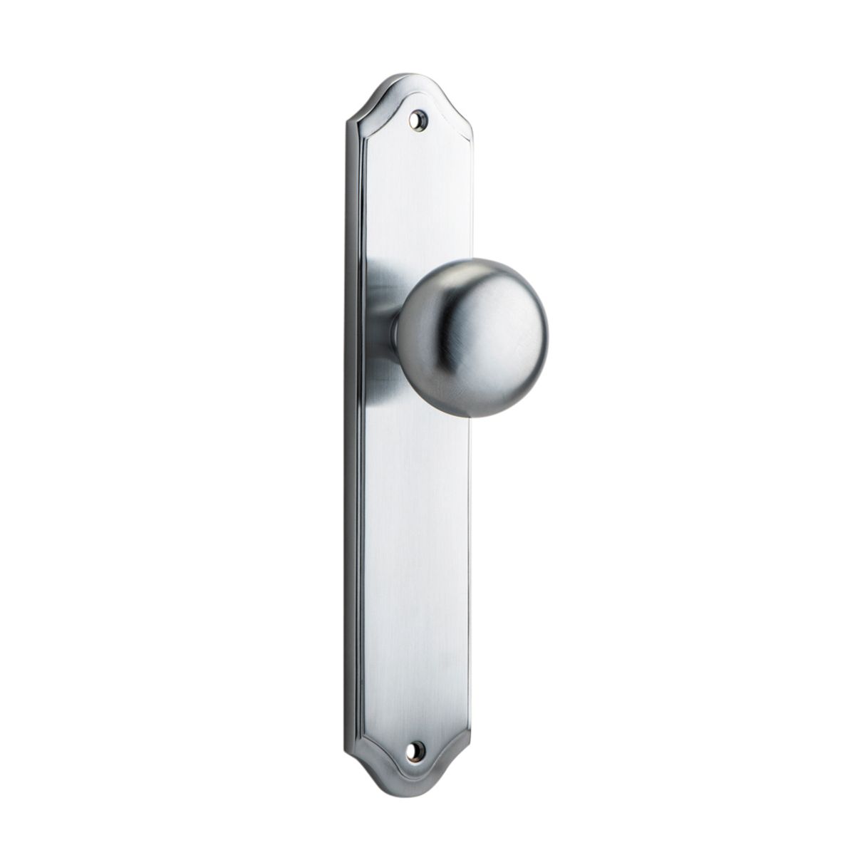 12328 - Cambridge Knob - Shouldered Backplate - Brushed Chrome - Passage