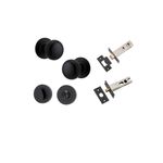 0203KPRIV60 - Cambridge Knob - Round Rose Privacy Kit with Separate Privacy Turn - Matt Black - Privacy