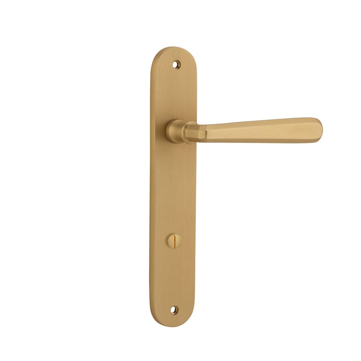 15376P85 - Copenhagen Lever - Oval Backplate - Brushed Brass - Privacy