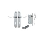 12422KENTR60KT - Stirling Lever - Shouldered Backplate Entrance Kit with High Security Lock - Brushed Chrome - Entrance