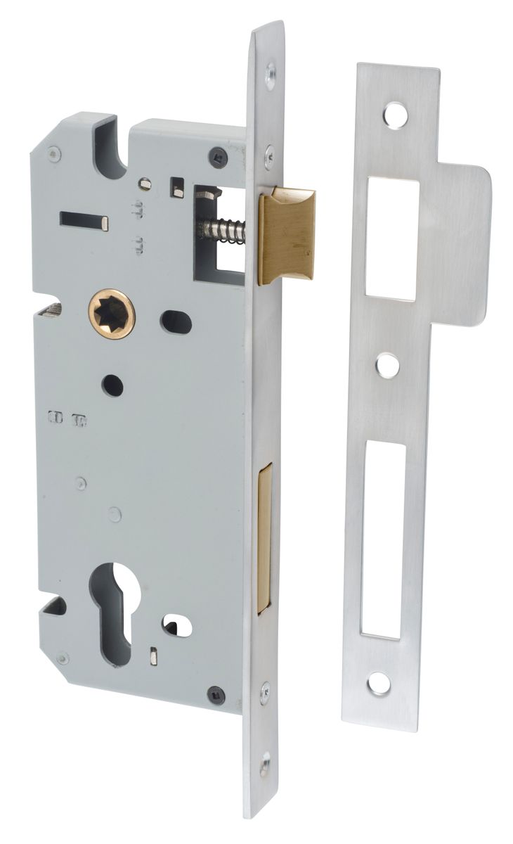 6058 - 85mm Euro Mortice Locks - 45mm Backset - Brushed Chrome