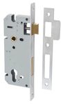 6058 - 85mm Euro Mortice Locks - 45mm Backset - Brushed Chrome