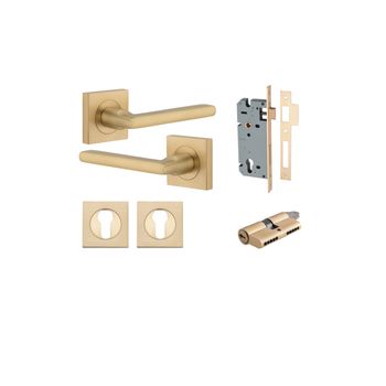 Baltimore Lever - Square Rose Entrance Kit with Separate High Security Lock
