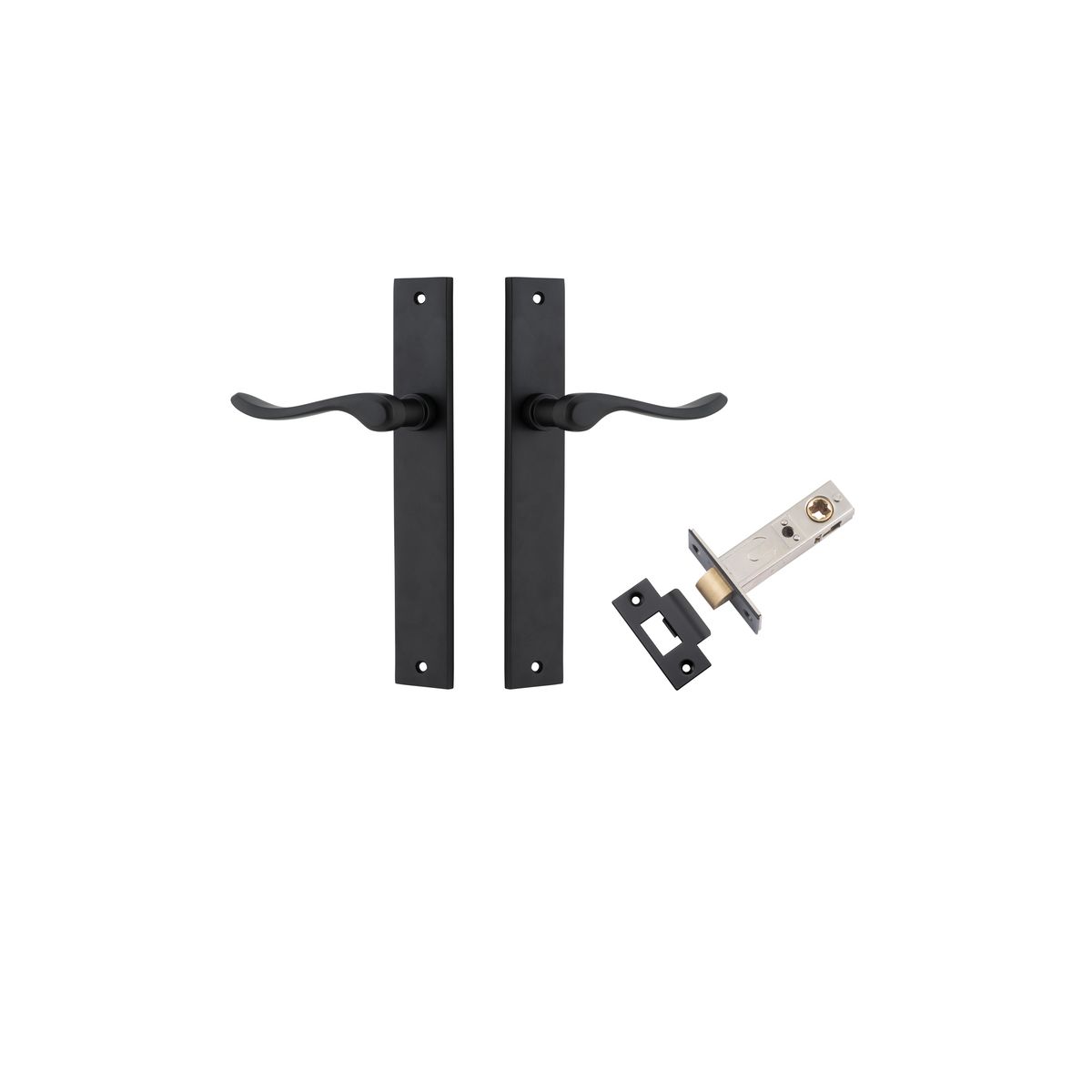 12920KPASS60 - Stirling Lever - Rectangular Backplate Passage Kit - Matt Black - Passage