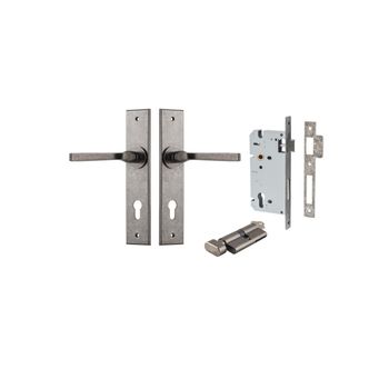 Annecy Lever - Chamfered Backplate Entrance Kit with High Security Lock