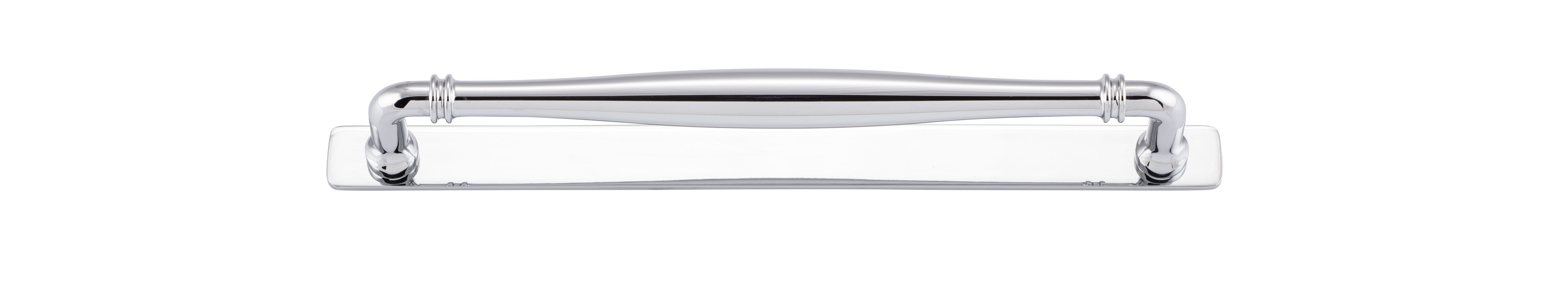 21084B - Sarlat Cabinet Pull with Backplate - CTC256mm - Polished Chrome
