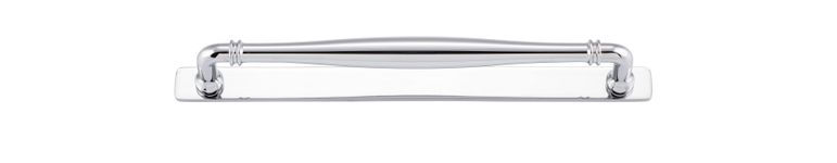21084B - Sarlat Cabinet Pull with Backplate - CTC256mm - Polished Chrome
