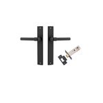 12896KPASS60 - Helsinki Lever - Rectangular Backplate Passage Kit - Matt Black - Passage