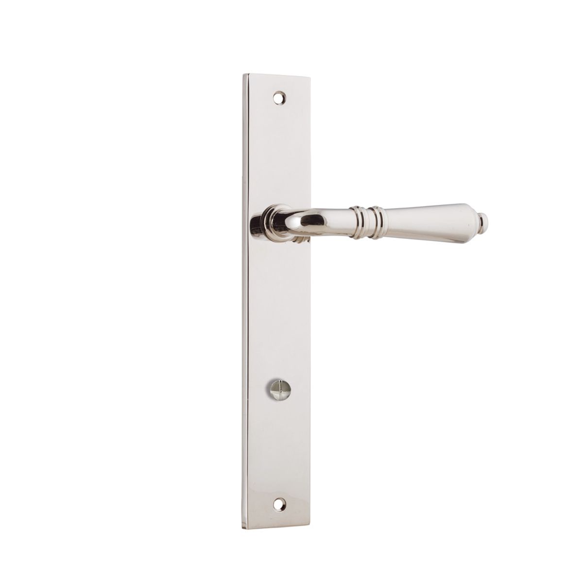 14200P85 - Sarlat Lever - Rectangular Backplate - Polished Nickel - Privacy