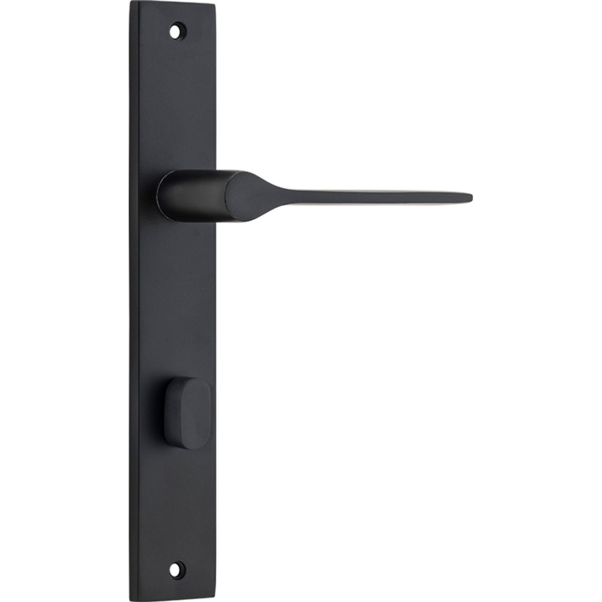 12754P85 - Como Lever - Rectangular Backplate - Matt Black - Privacy