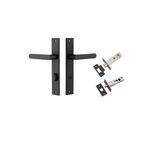 12860KPRIV60 - Osaka Lever - Rectangular Backplate Privacy Kit with Privacy Turn - Matt Black - Privacy