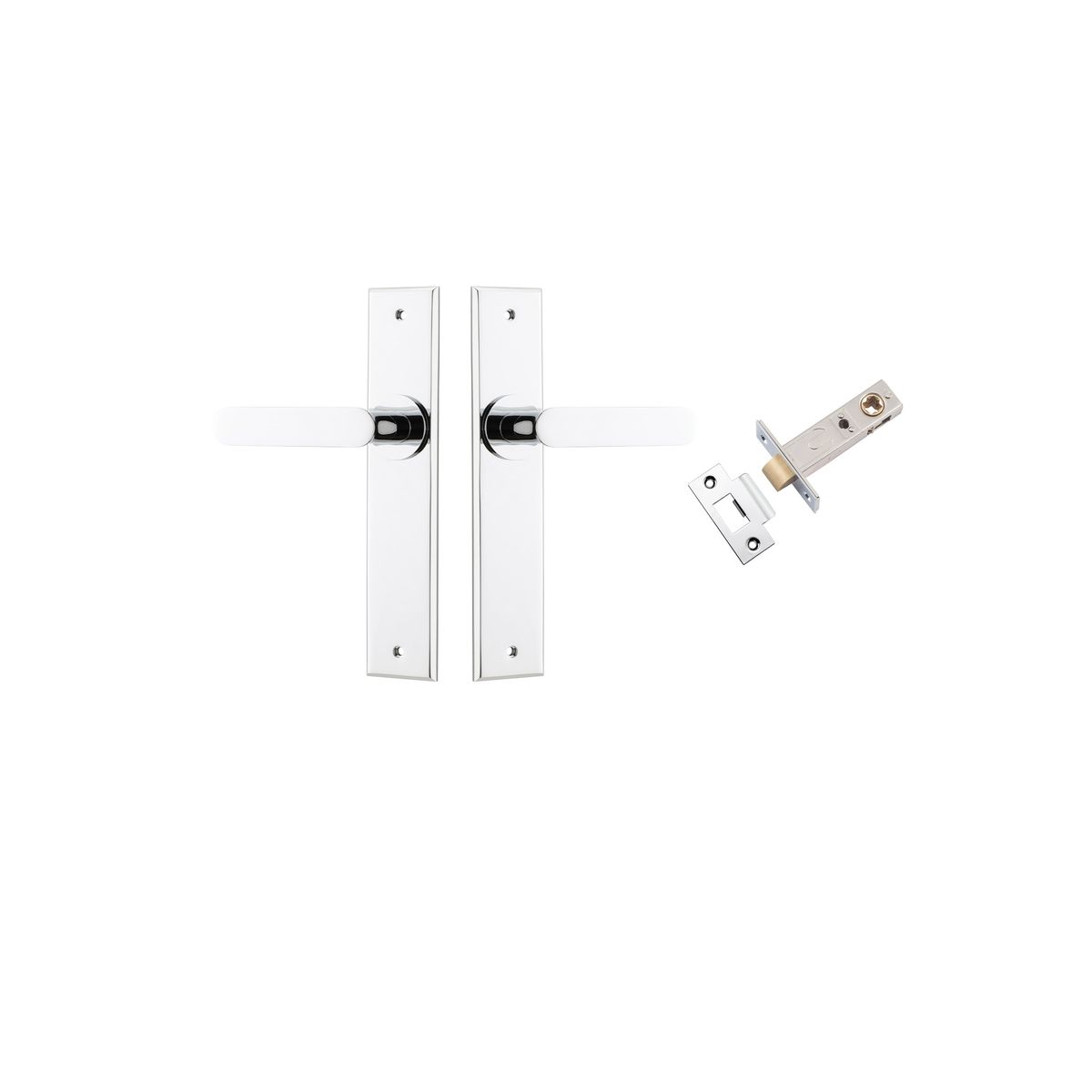 11784KPASS60 - Bronte Lever - Chamfered Backplate Passage Kit - Polished Chrome - Passage