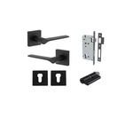 0433KENTR60KK - Como Lever - Square Rose Entrance Kit with High Security Lock - Matt Black - Entrance