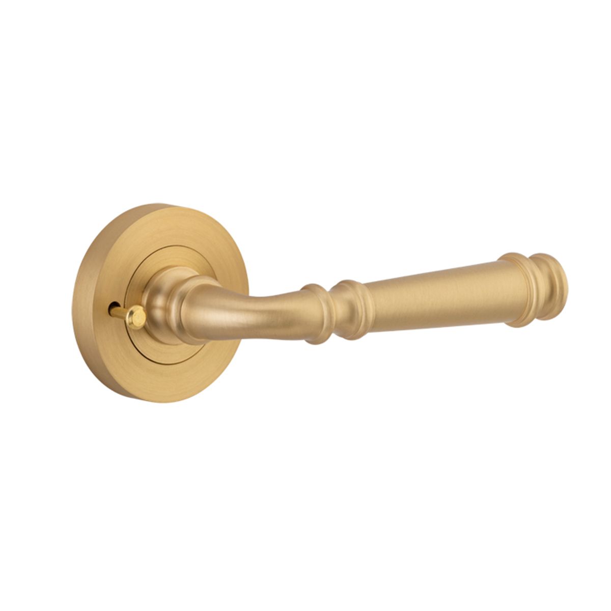 0602KIBPRIV60 - Verona Lever - Round Rose (Inbuilt Privacy) - Brushed Brass - Privacy