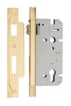 17168 - Rebated 85mm Euro Mortice Locks - 60mm Backset - Brushed Gold PVD