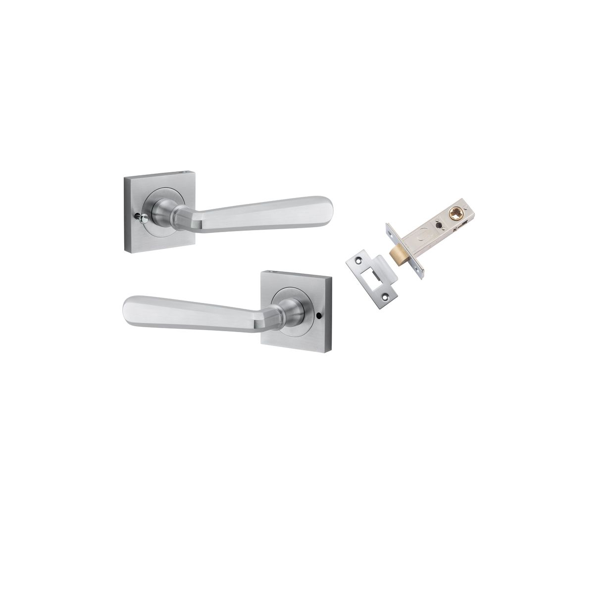 21195KIBPRIV60 - Copenhagen Lever - Square Rose (Inbuilt Privacy) - Brushed Chrome - Privacy