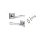 21195KIBPRIV60 - Copenhagen Lever - Square Rose (Inbuilt Privacy) - Brushed Chrome - Privacy