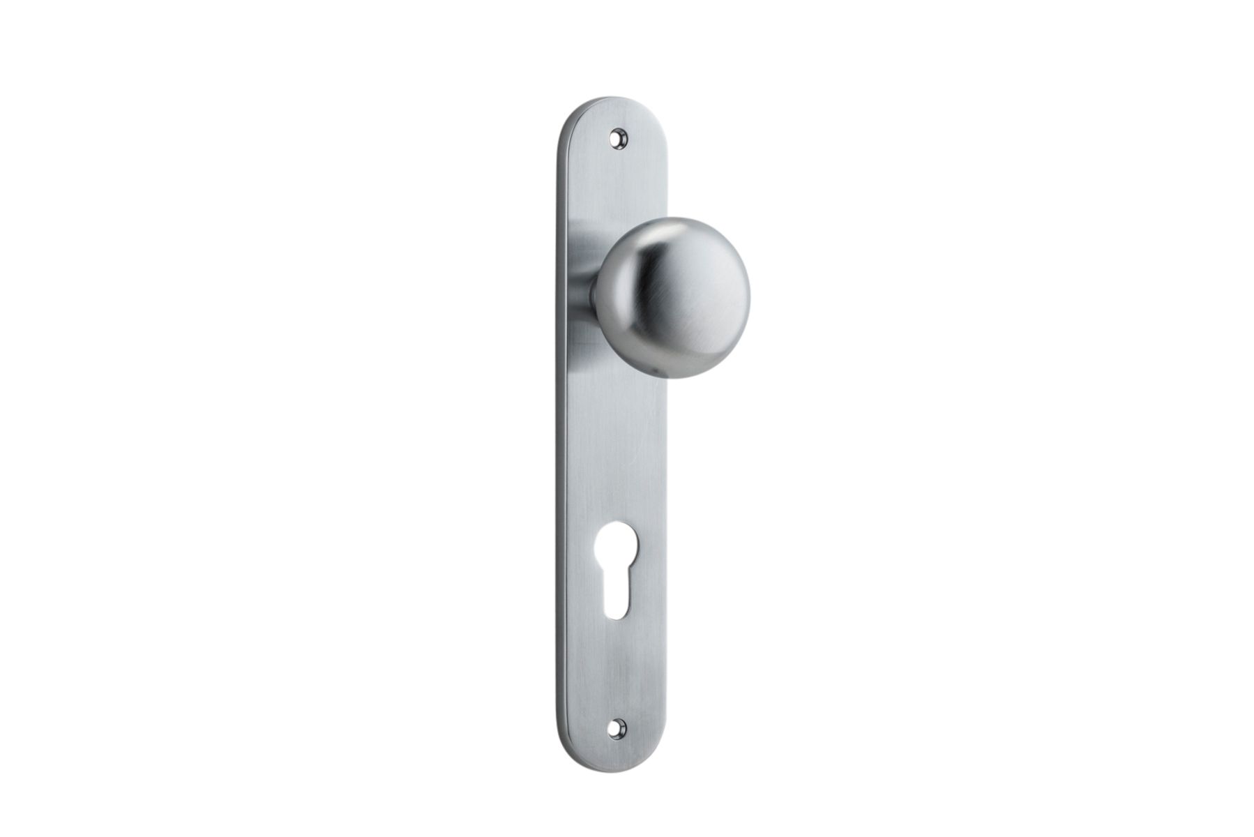 12334E85 - Cambridge Knob - Oval Backplate - Brushed Chrome - Entrance