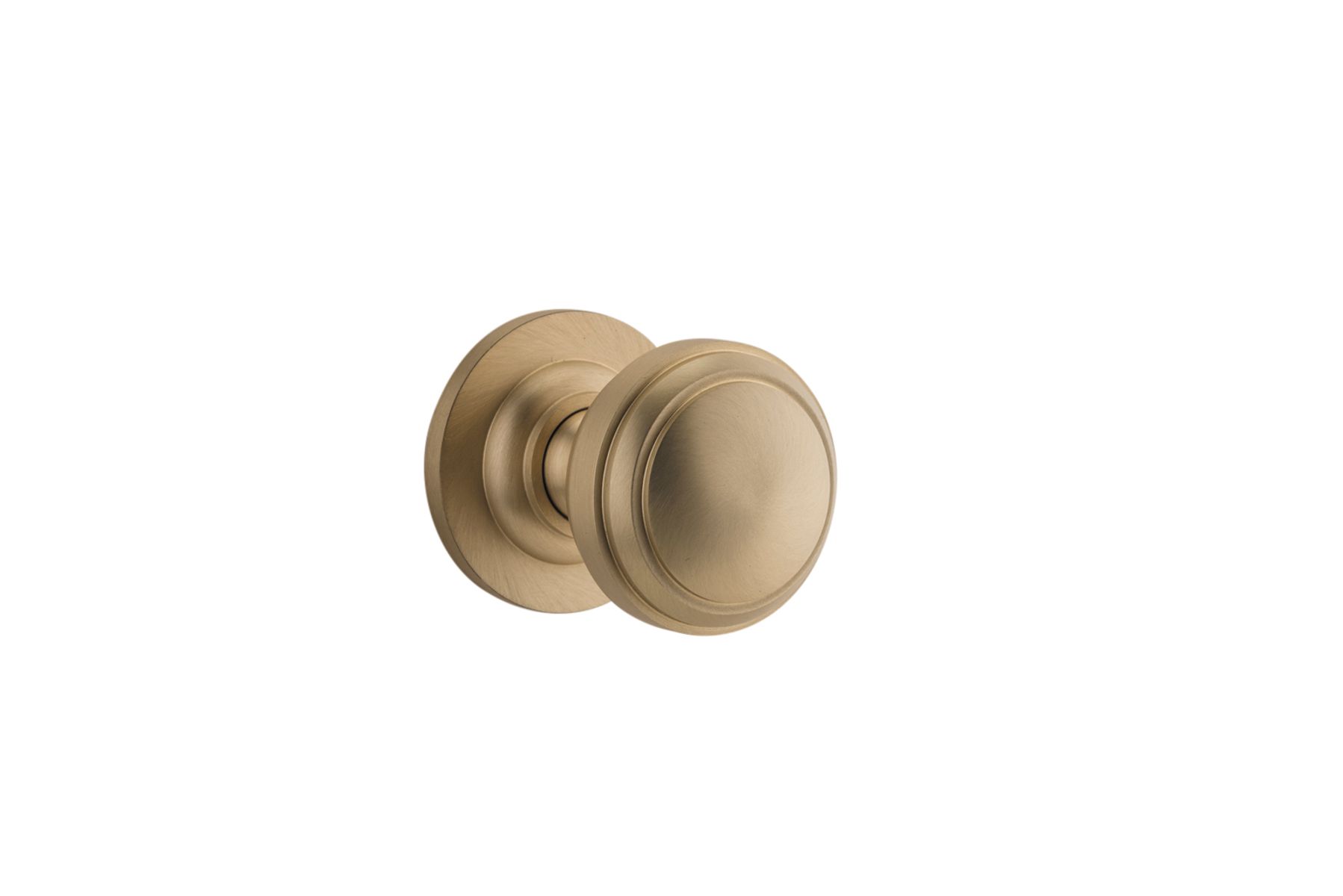 0253 - Paddington Knob - Round Rose - Brushed Brass - Passage