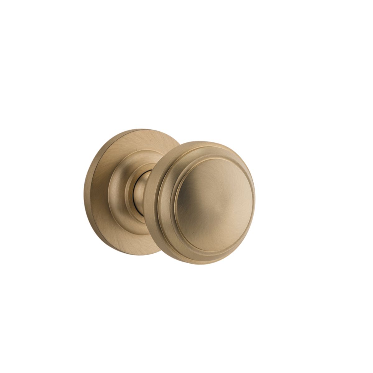 0253 - Paddington Knob - Round Rose - Brushed Brass - Passage
