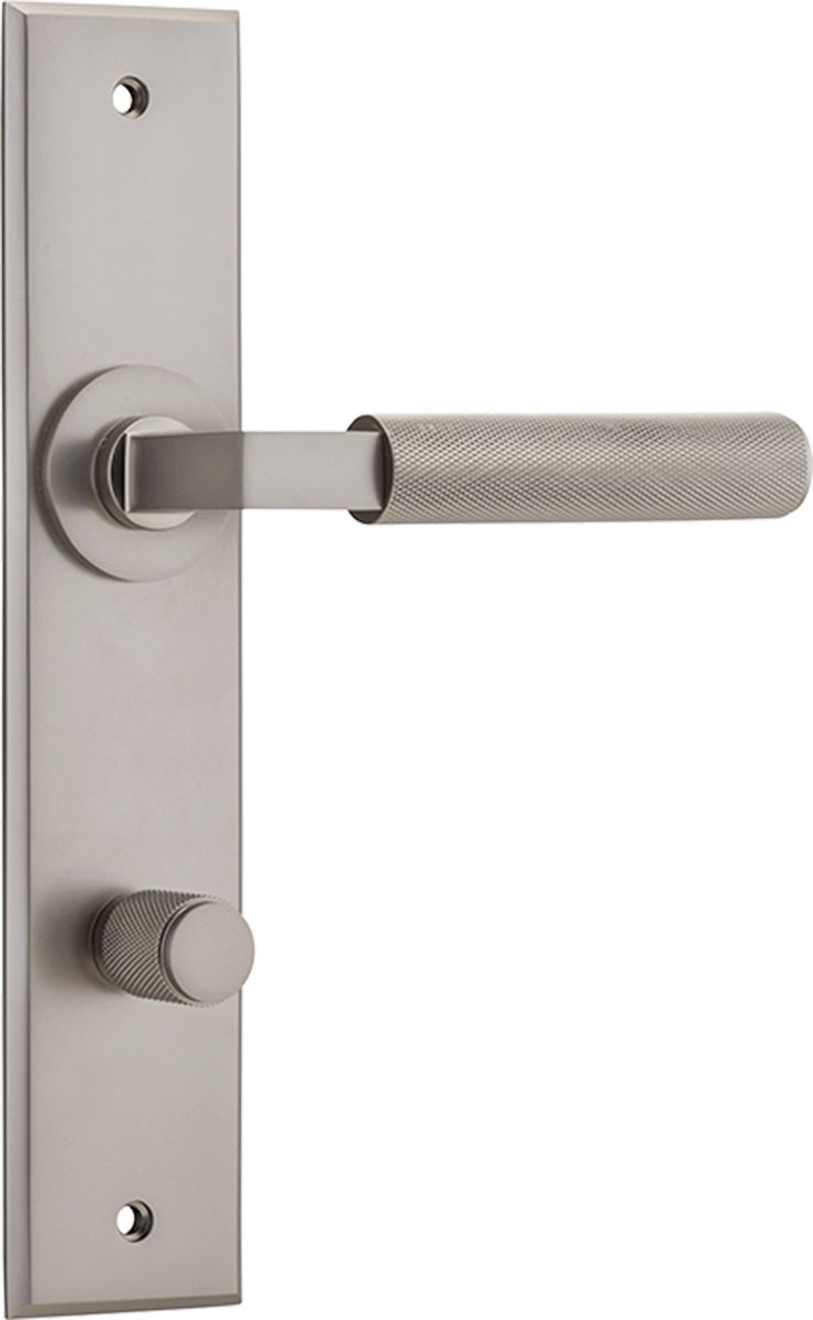 14796P85 - Brunswick Lever - Chamfered Backplate - Satin Nickel - Privacy
