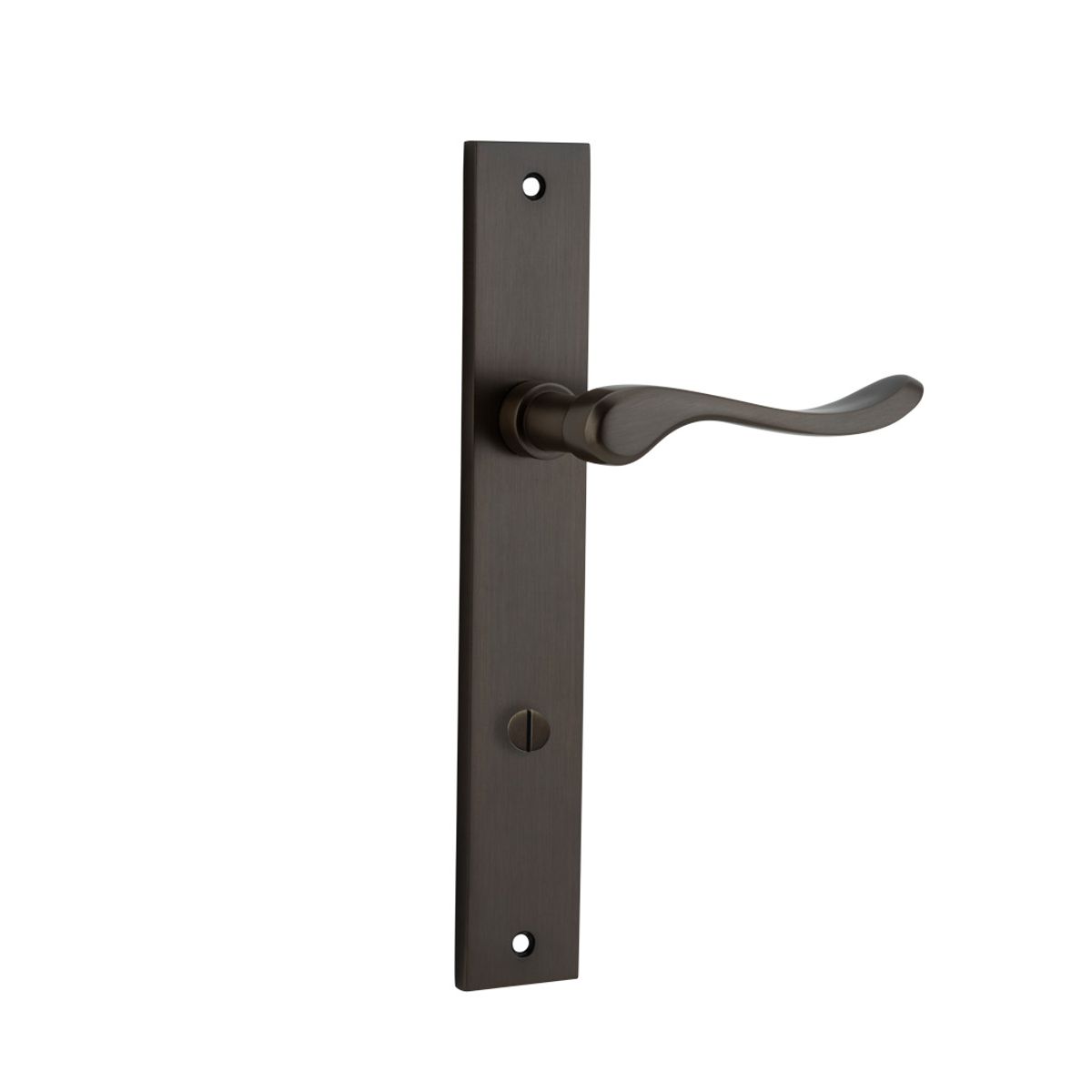10920P85 - Stirling Lever - Rectangular Backplate - Signature Brass - Privacy