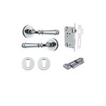 0314KENTR60KT - Verona Lever - Round Rose Entrance Kit with Separate High Security Lock - Polished Chrome - Entrance