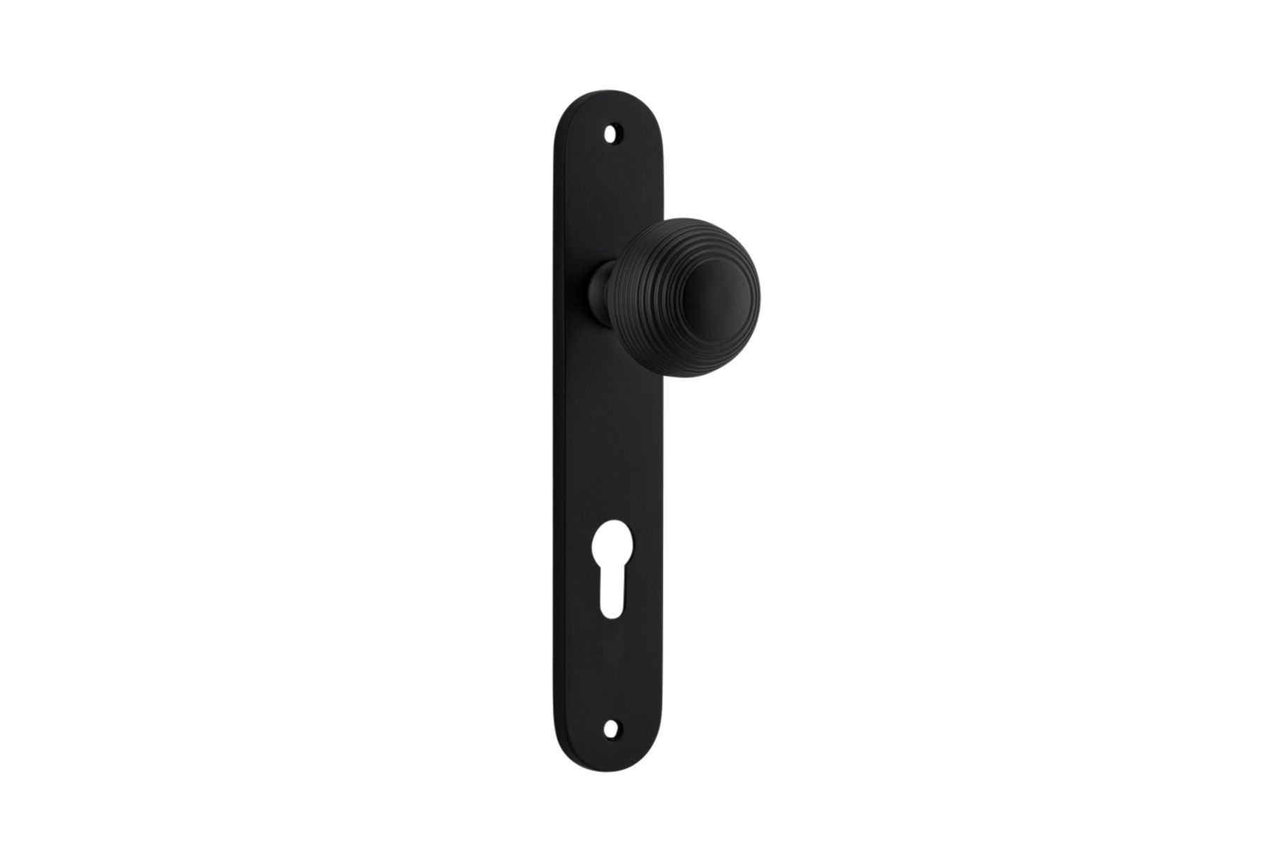 12836E85 - Guildford Knob - Oval Backplate - Matt Black - Entrance
