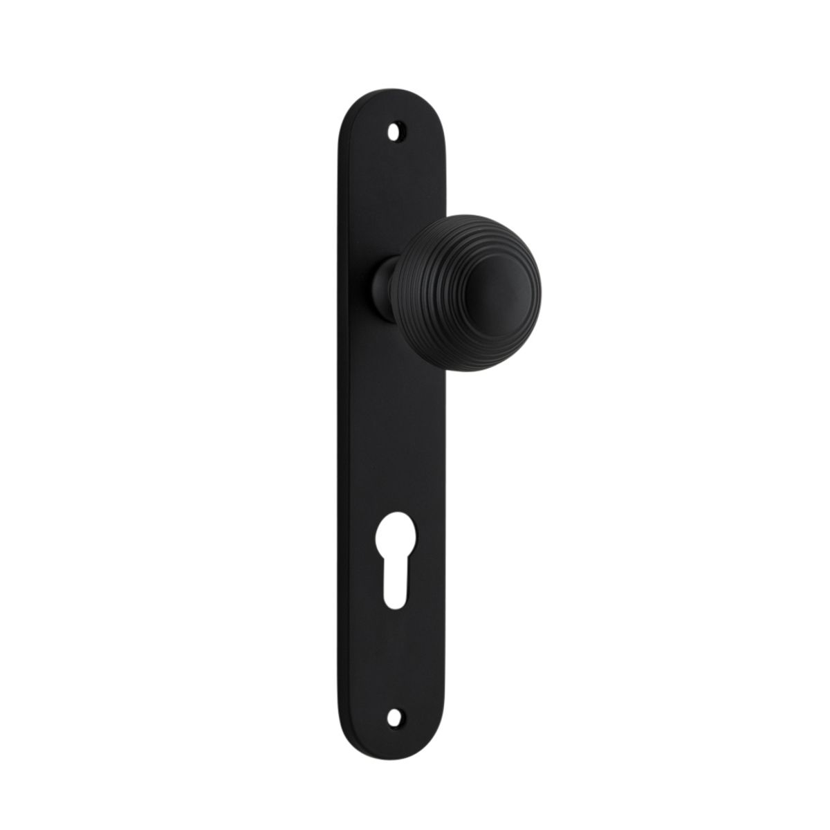 12836E85 - Guildford Knob - Oval Backplate - Matt Black - Entrance